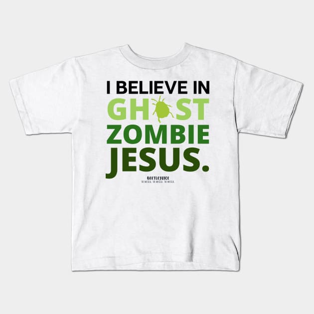 Ghost Zombie Jesus Kids T-Shirt by monoblocpotato